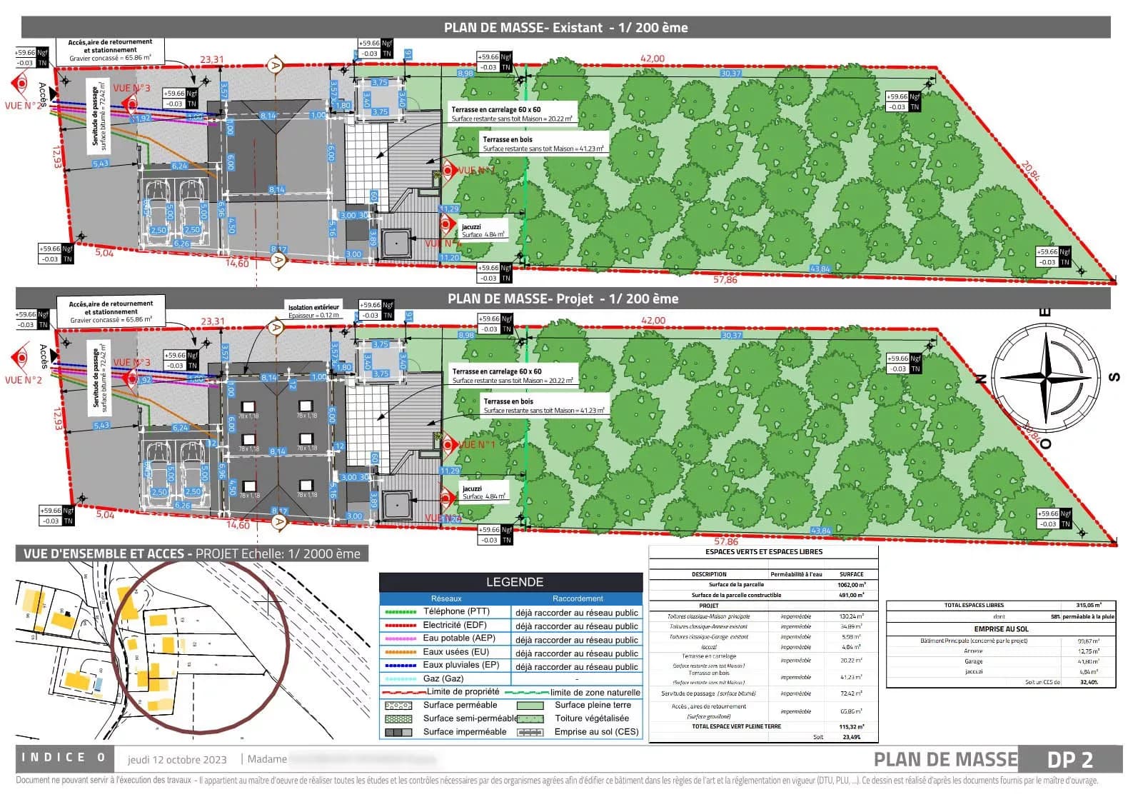 Votre Plan de masse coté dans les 3 dimensions (DPC2 ou PCMI2) - sous 7j