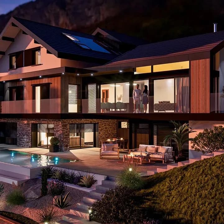 Agrandissement rénovation maison architecte luxe haute savoie 74290