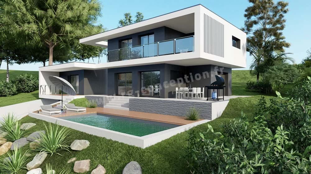 Plan de maison LIVIA 150 - Plan 2D côté