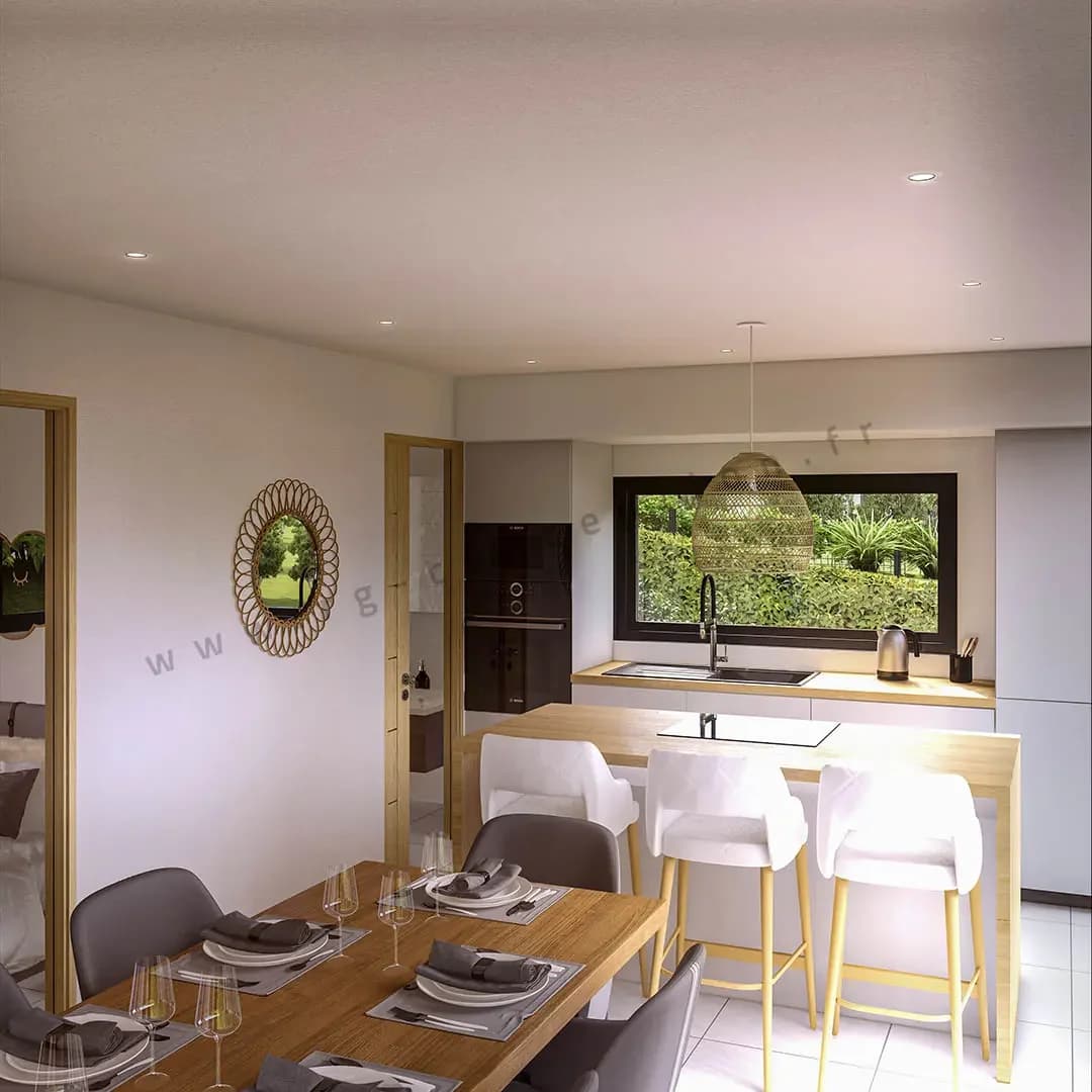 Plan de maison MOANA 60 - Plan 2D côté