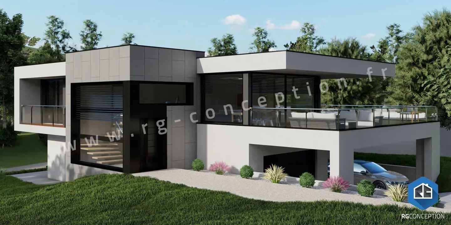 Plans cotés techniques maison contemporaine Montagnole Savoie
