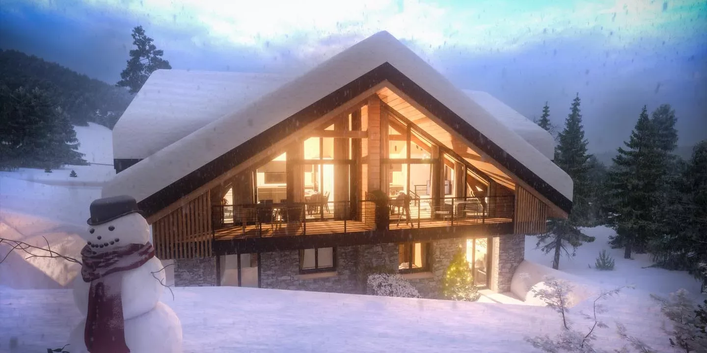 Construction d'un petit collectif type chalets au Revard