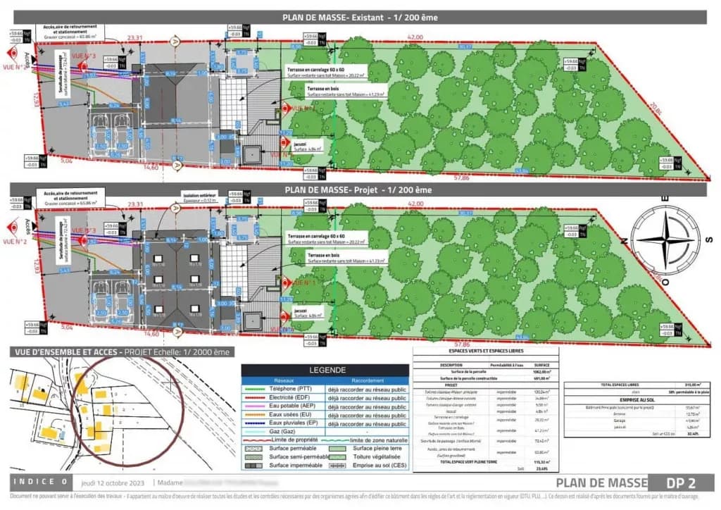 DP 2 - Plan de masse des constructions