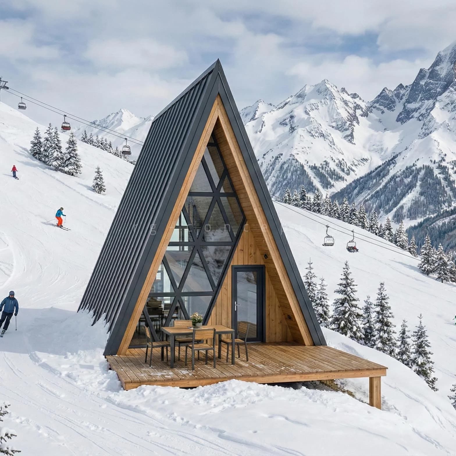 Plan de maison A-FRAME 50 - Plan 2D côté
