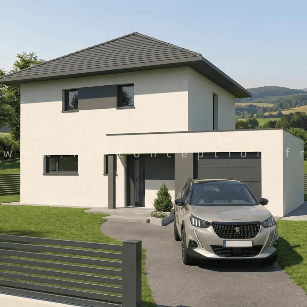Plan de maison AGATHE 95 - Plan 2D côté